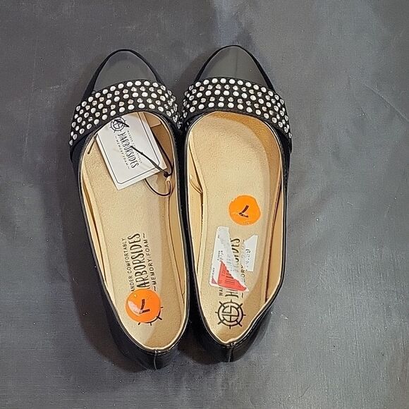BRAND NEW HARBORSIDE RHINESTONES EMBELLISHMENTS SLIDES BALLET FLATS SHOE - Picture 5 of 12